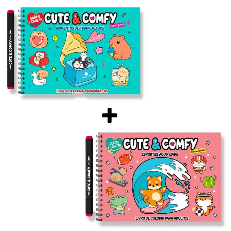 Combo Cute e Comfy Super Special - Kit com 02 Livros de Colorir