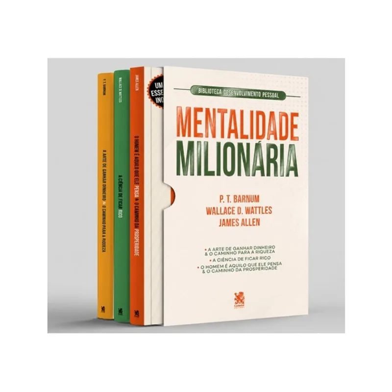 BIBLIOTECA DESENVOLVIMENTO PESSOAL MENTALIDADE MILIONÁRIA - BOX COM 3 LIVROS