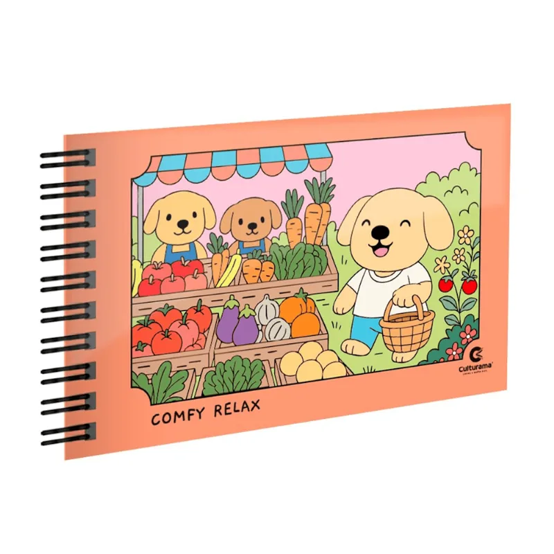 Livro Infantil Comfy Relax Capa Dura Com Wire-o Laranja