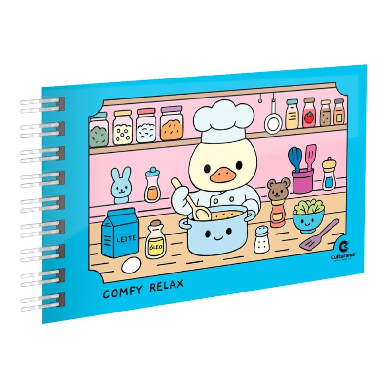 Livro De Colorir - Comfy Relax Capa Dura Com Wire-o - Azul