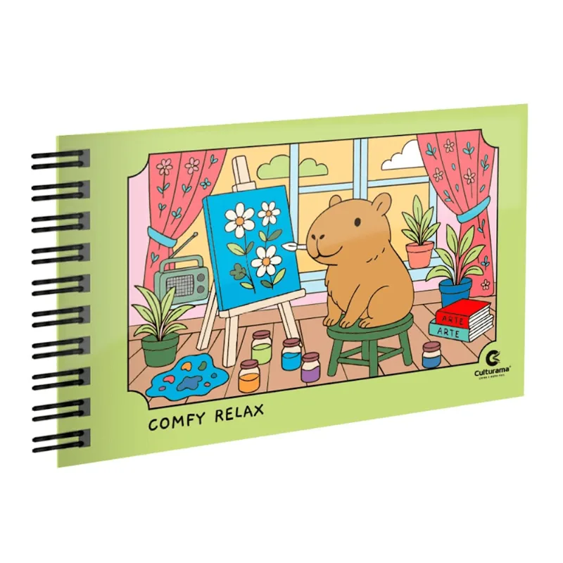 Livro De Colorir - Comfy Relax Capa Dura Com Wire-o - Verde