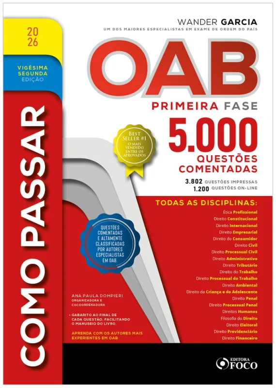 Como Passar Na Oab - 1ª Fase - 5.000 Questões Comentadas - LC - Livros