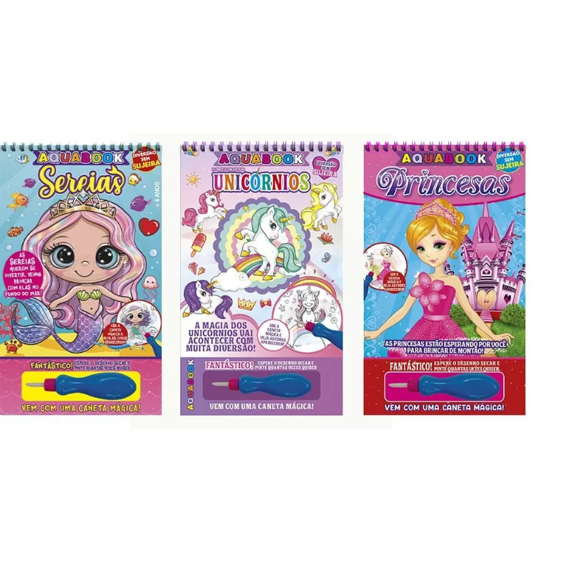 Diversão Com Água - Kit Com 3 Aquabooks Meninas