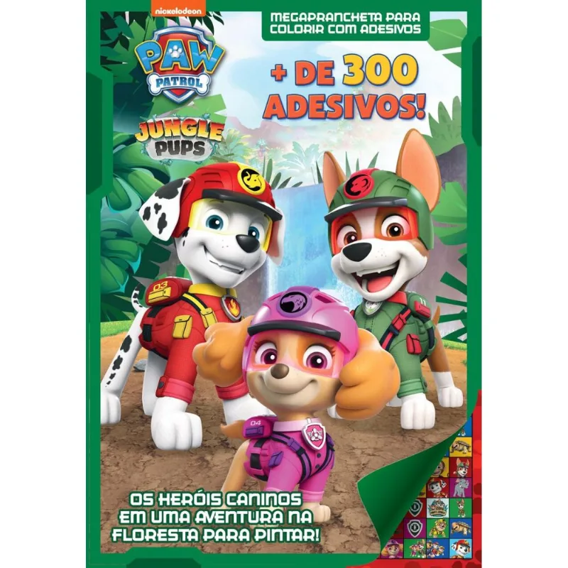 Patrulha Canina Megaprancheta para Colorir com Adesivos