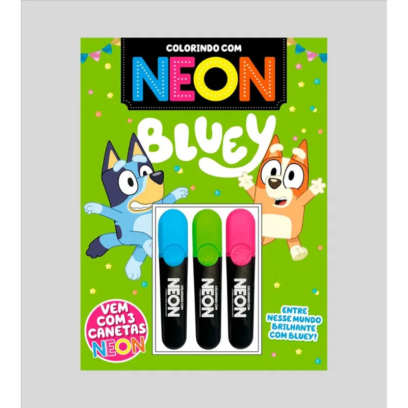Colorindo com Neon com 3 Canetas - Bluey Bluey