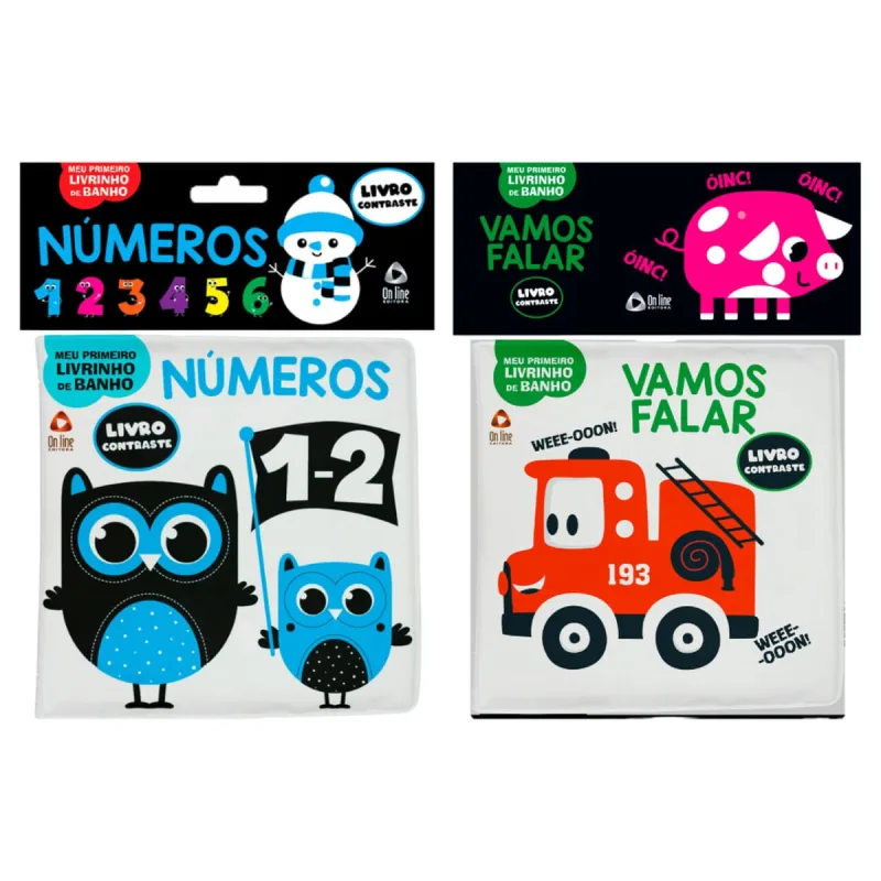 Combo Livro de Banho Contraste - Kit com 2 Livros de Banho - ON LINE EDITORA