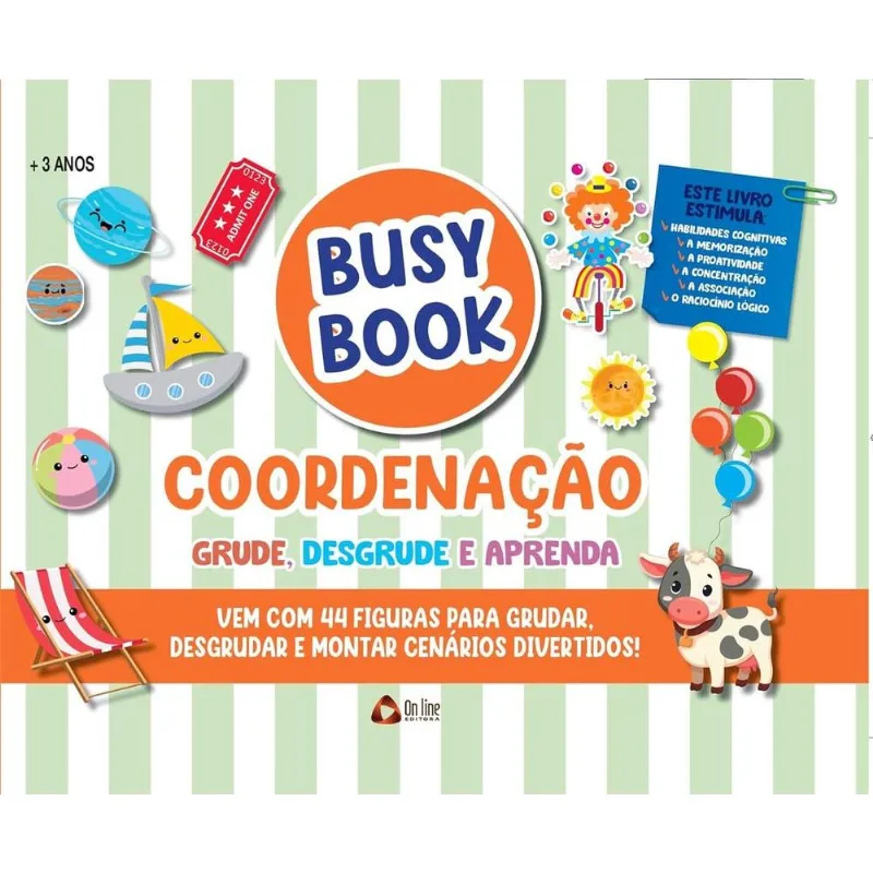 Busy Book Coordenação Grude, Desgrude E Aprenda