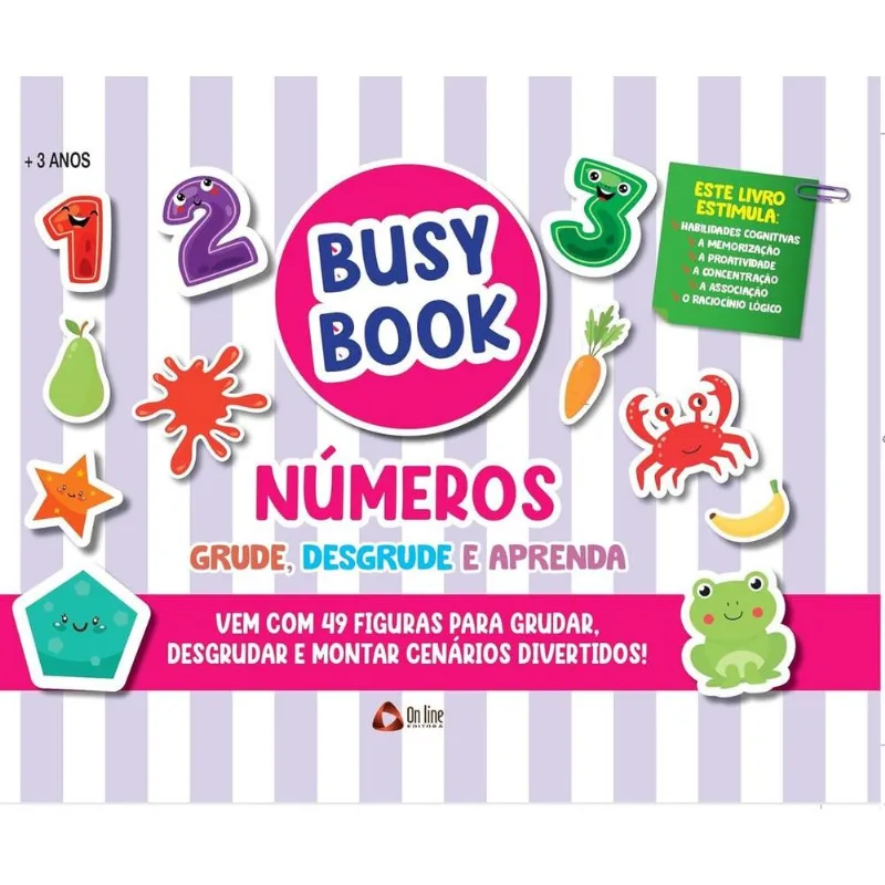 Busy Book Números Grude, Desgrude E Aprenda