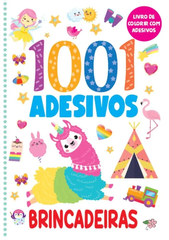 Livro De Colorir Com Adesivos - 1001 Adesivos - Brincadeiras - LC - Livros