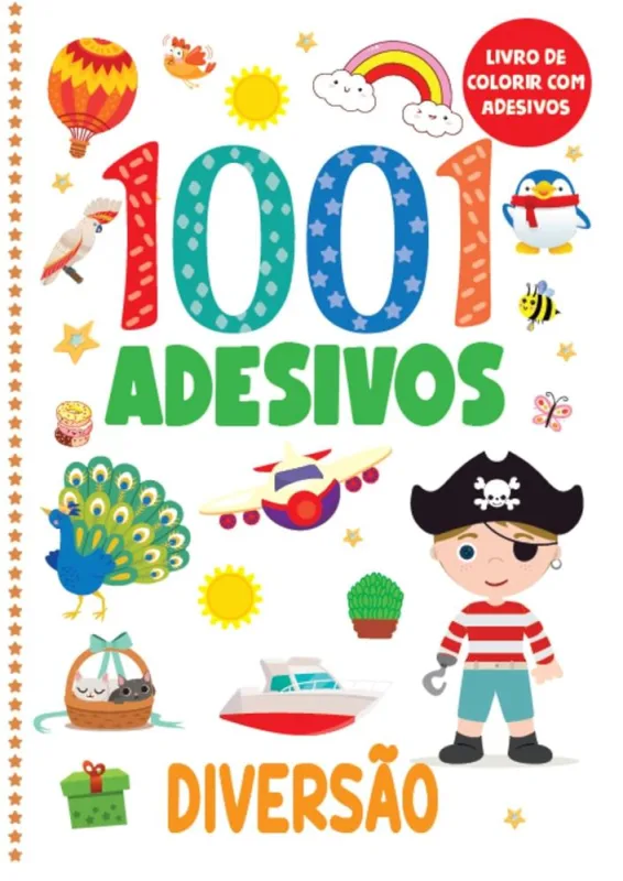 Livro De Colorir Com Adesivos - 1001 Adesivos - Diversão - LC - Livros