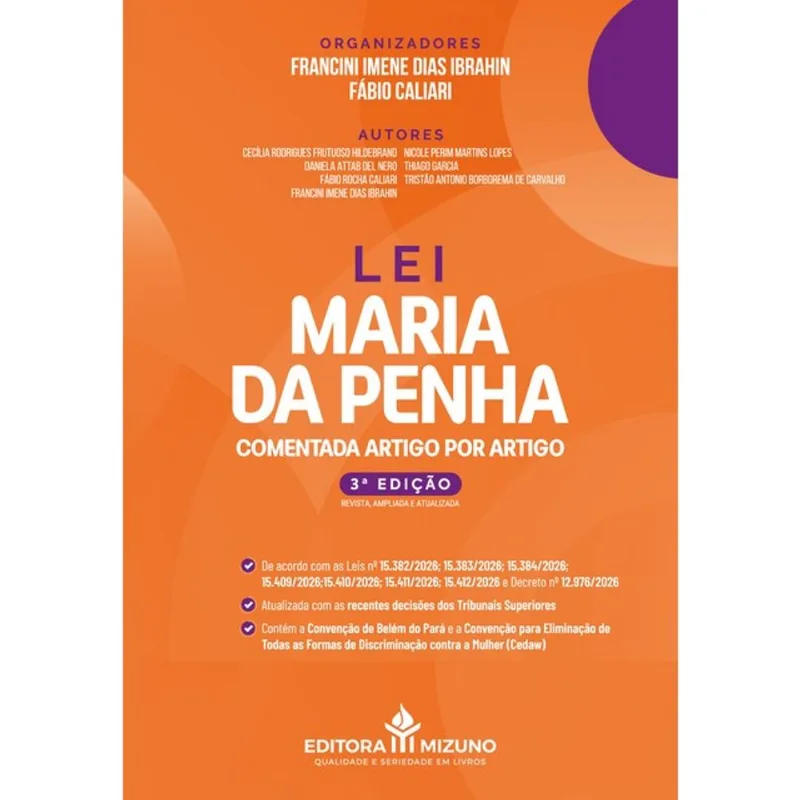 LEI MARIA DA PENHA COMENTADA ARTIGO POR ARTIGO 3ª EDIÇÃO