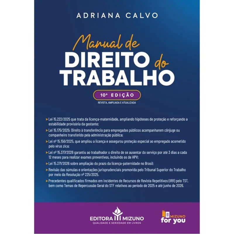 MANUAL DE DIREITO DO TRABALHO - 10ª EDIÇÃO