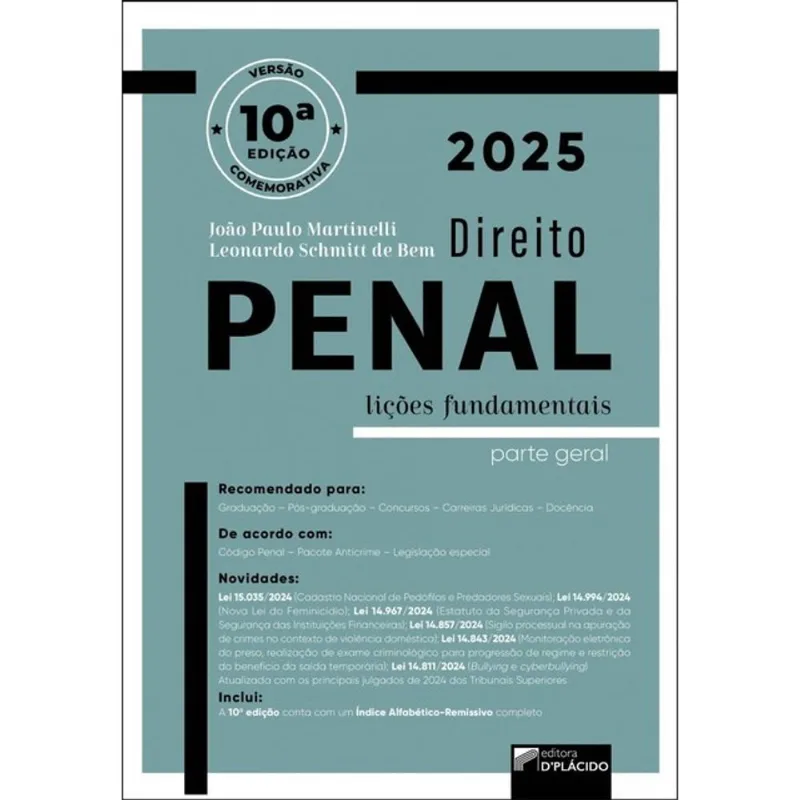 DIREITO PENAL - LIÇÕES FUNDAMENTAIS - PARTE GERAL - 2025