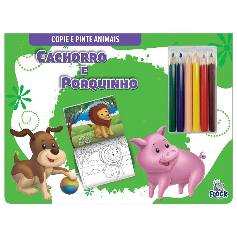 Copie E Pinte Animais: Cachorro E Porquinho
