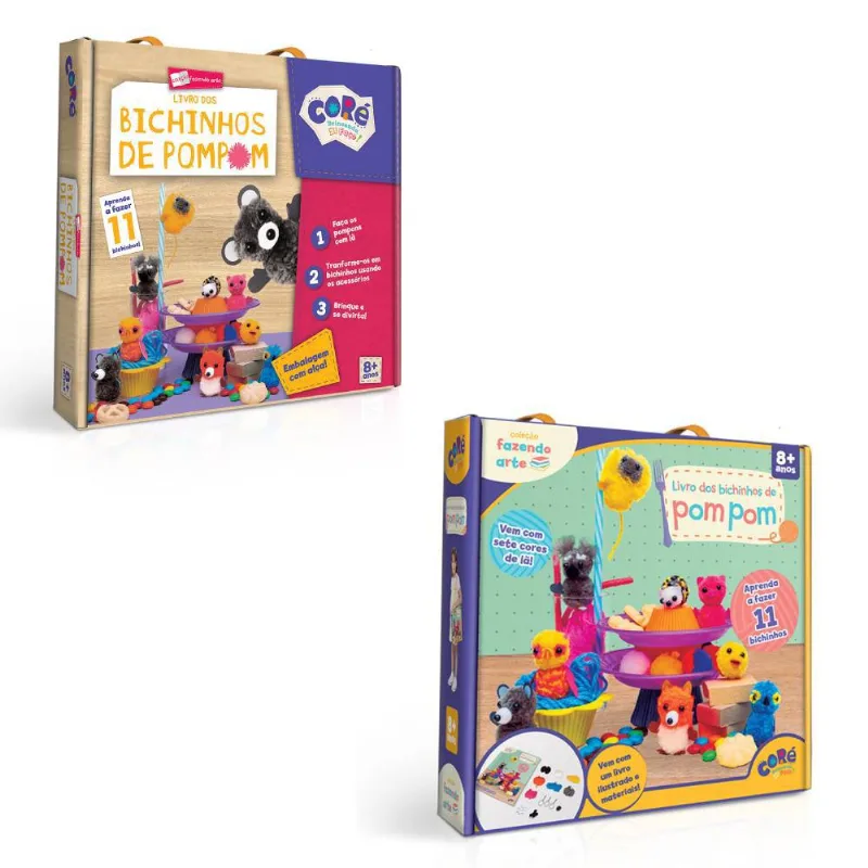 Bichinhos de Pompom - Coleção Fazendo Arte - Kit de Atividades - Sortido - Coré