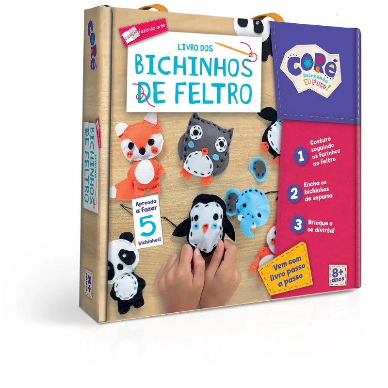 Conjunto de Atividades - Coré - Livro dos Bichinhos de Feltro - Coleção Fazendo Arte - Toyster