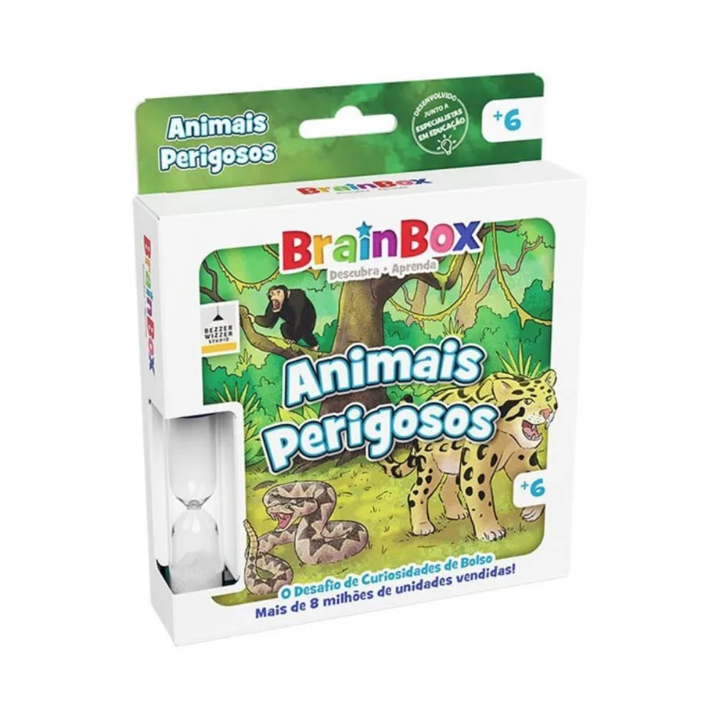 Jogo De Cartas Educativo Brainbox Pocket: Animais Perigosos