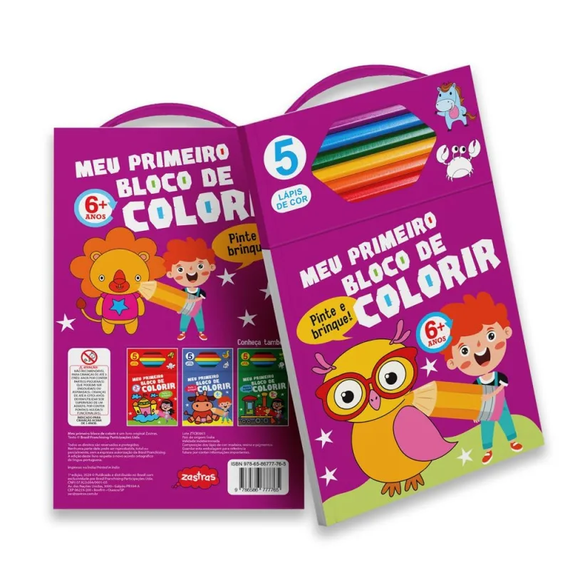 Meu Primeiro Bloco De Colorir Roxo 6 Anos - LC - Livros