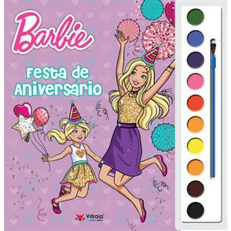 Livro Aquarela Barbie: Festa De Aniversário Vitrolinha (MP)