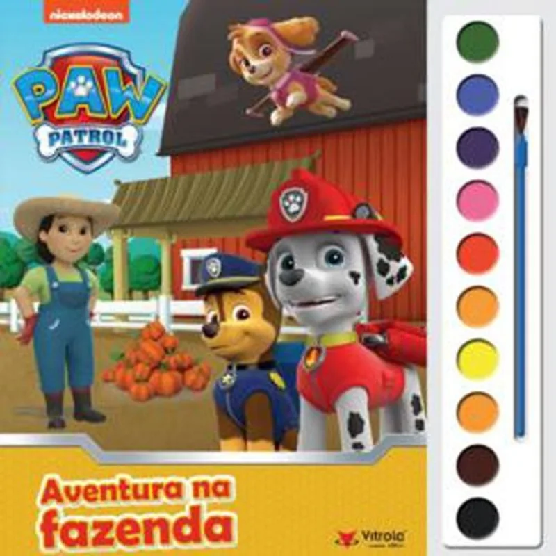 Livro Aquarela Patrulha Canina Aventura Na Fazenda Vitrolinha (MP)
