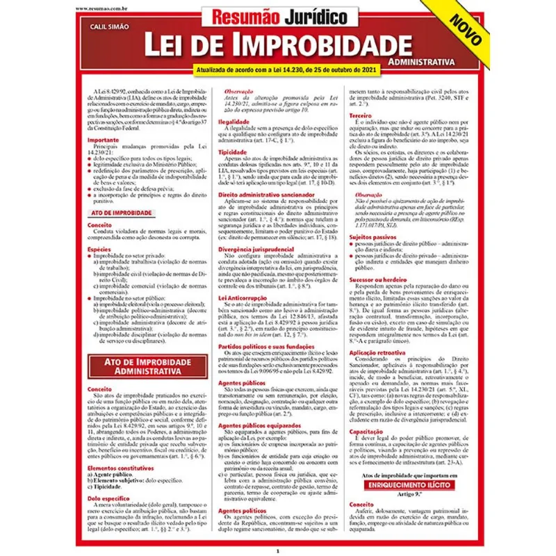 LEI DE IMPROBIDADE ADMINISTRATIVA
