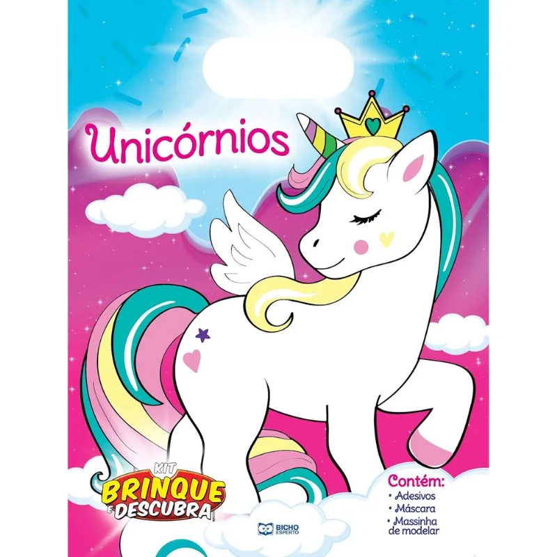 Livro Máscara Massinha E Adesivos Kit Brinque E Descubra - Unicórnios