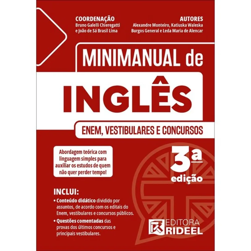 MINIMANUAL DE INGLÊS - ENEM, VESTIBULARES E CONCURSOS - 2025
