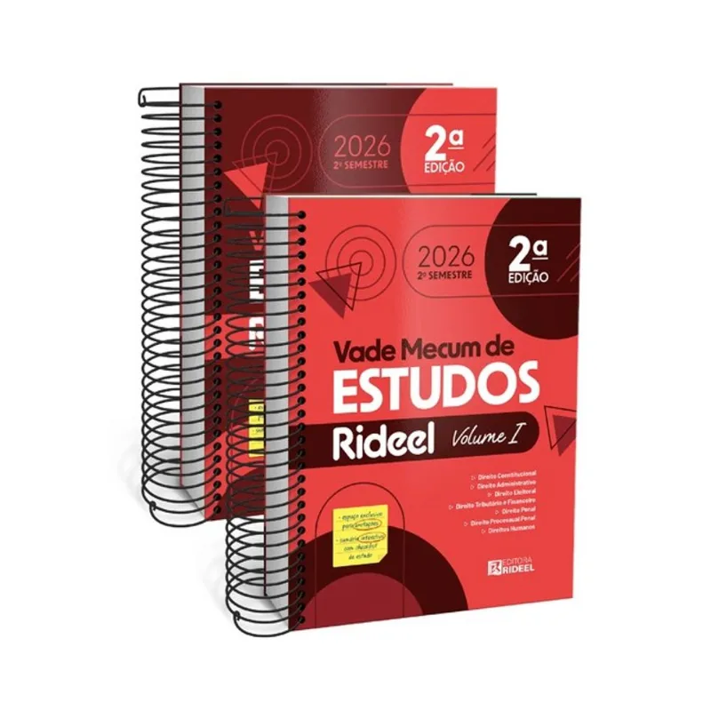 VADE MECUM DE ESTUDOS RIDEEL LEI SECA - VERMELHINHO - 2026.2 - DOIS VOLUMES