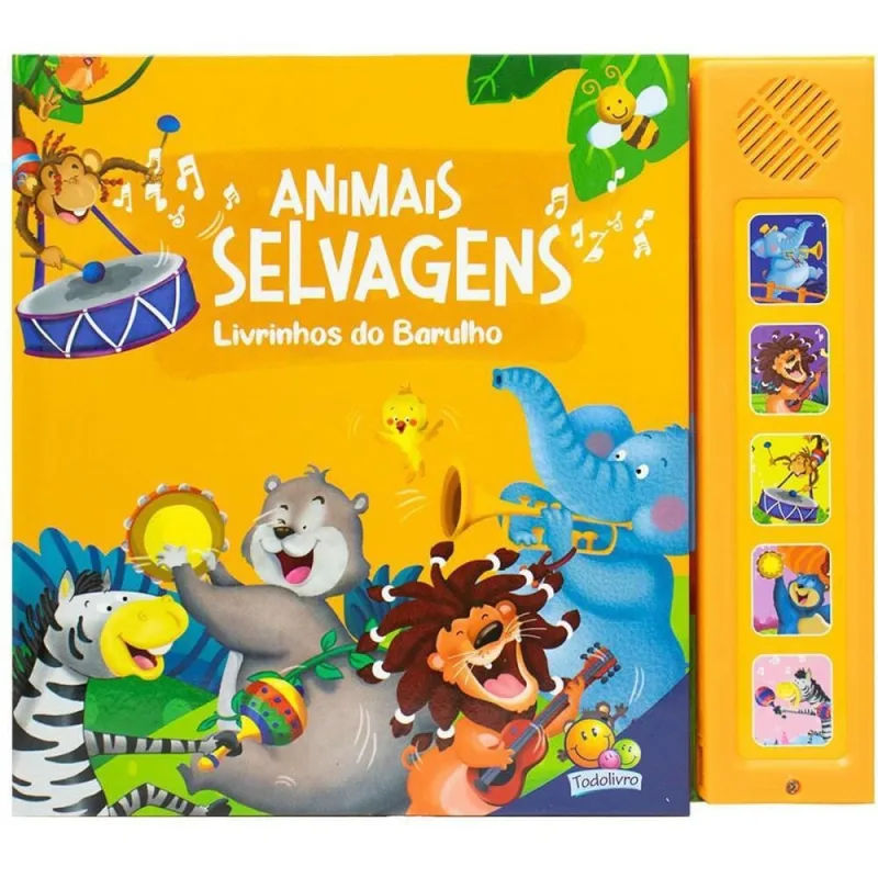 Livro Sonoro Animais Selvagens 22X19,5 8PG - Todolivro - Livros