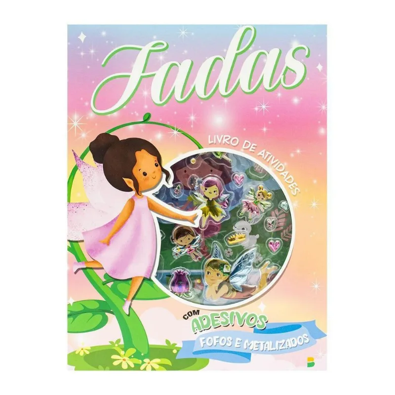 Livro de Atividades com Adesivos Fofos - Fadas Fadas