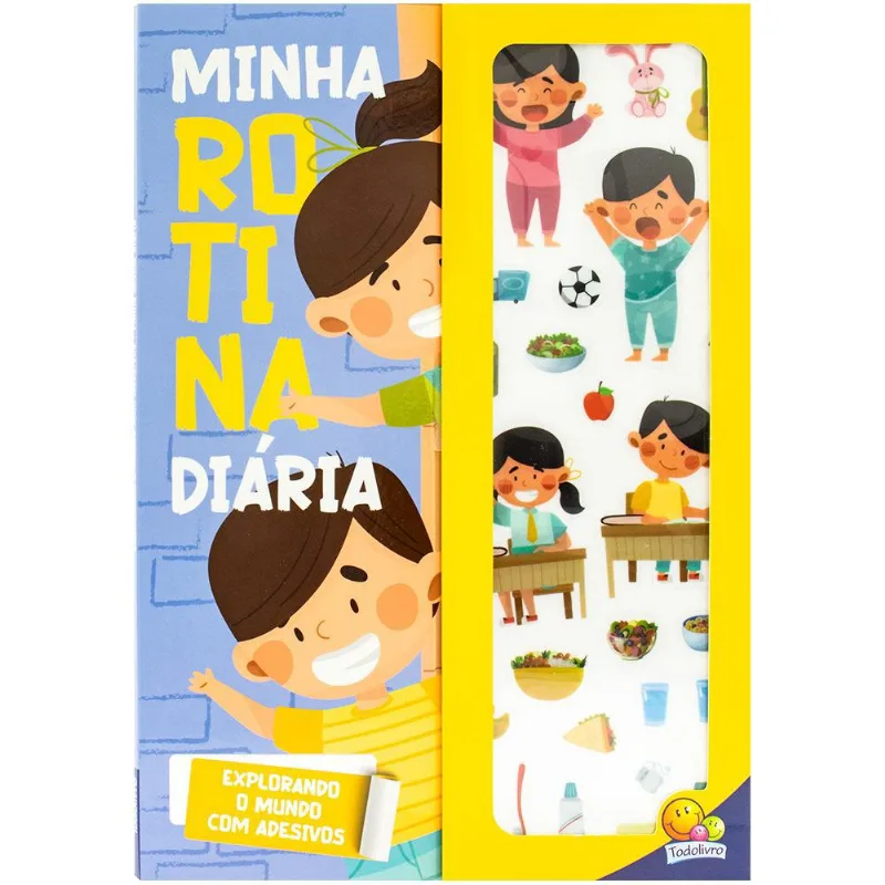 Livro de Atividades - Explorando o Mundo com Adesivos - Minha Rotina Diária - Catavento
