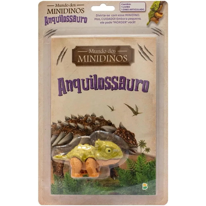 Livro Infantil Com Brinquedo - Mundo Dos Minidinos: Anquilossauro