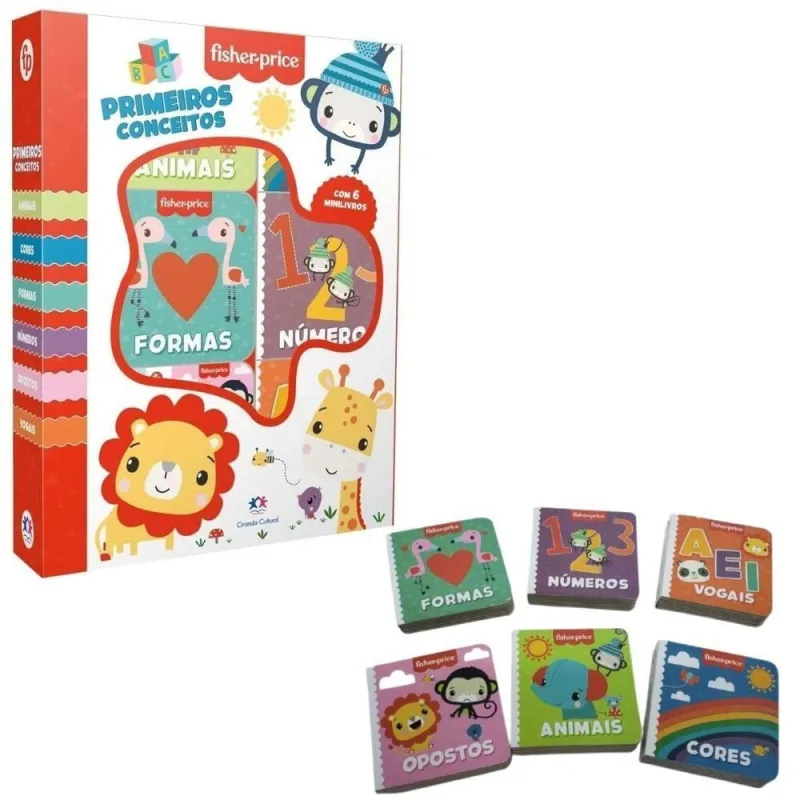 Box de Livros Infantis Fisher Price Primeiros Conceitos Karina Barbosa Capa Dura 1ª Edição 2021 - ciranda cultural - Livros