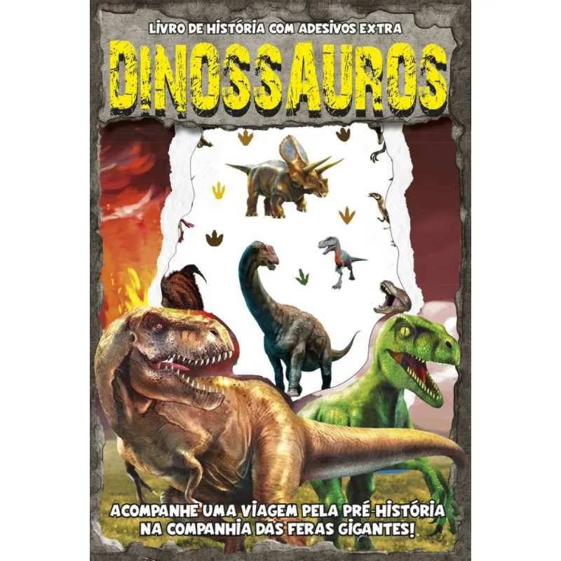 Dinossauros - Livro de História com Adesivos