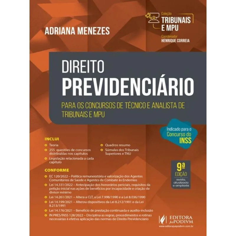 DIREITO PREVIDENCIÁRIO - PARA OS CONCURSOS DE TÉCNICO E ANALIASTA DE TRIBUNAIS E MPU - 2022