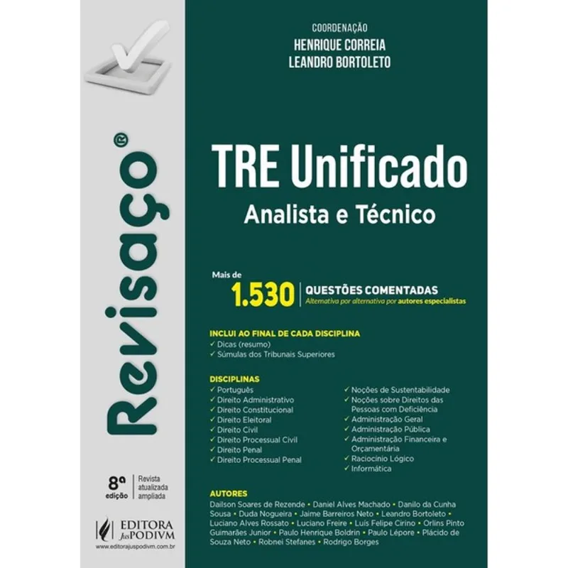 REVISAÇO - ANALISTA E TÉCNICO DO TRE UNIFICADO - 2024