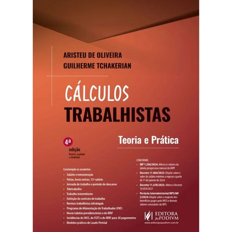 CÁLCULOS TRABALHISTAS - TEORIA E PRÁTICA - 2024
