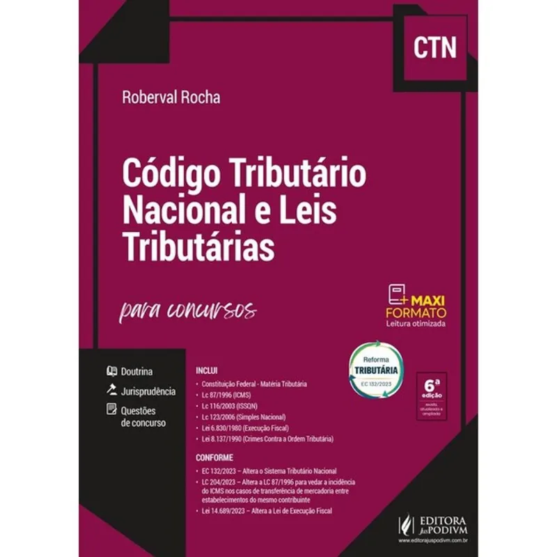 CÓDIGO TRIBUTÁRIO NACIONAL E LEIS TRIBUTÁRIAS - 2024