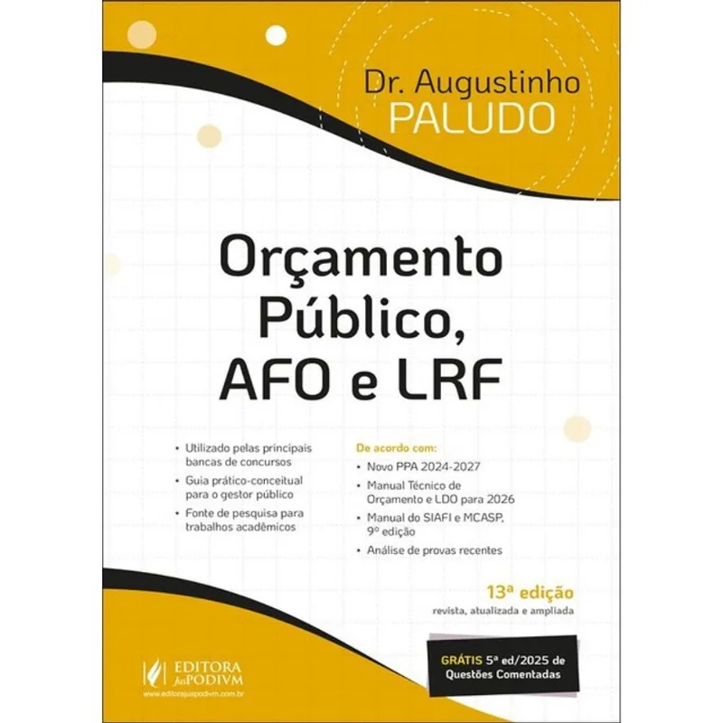 ORÇAMENTO PÚBLICO, AFO E LRF - 2026