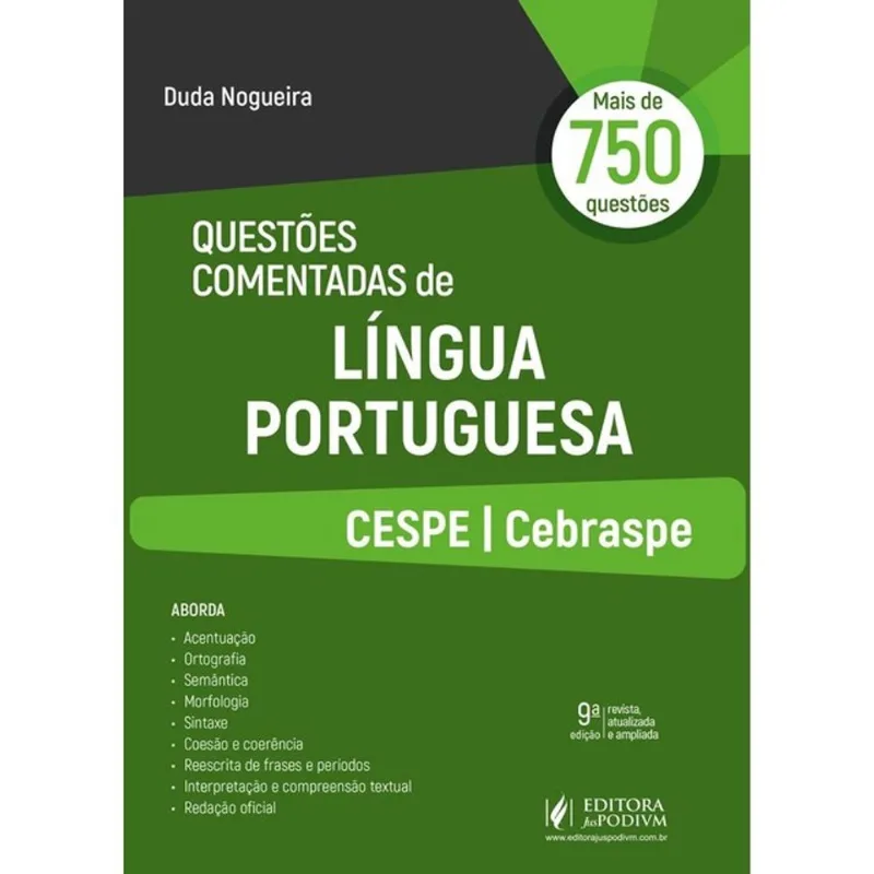 QUESTÕES COMENTADAS DE LÍNGUA PORTUGUESA CESPE/CEBRASPE - 2026