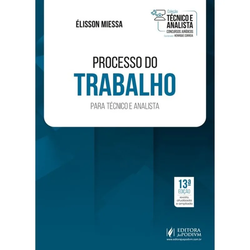 PROCESSO DO TRABALHO - PARA TÉCNICO E ANALISTA - 2026