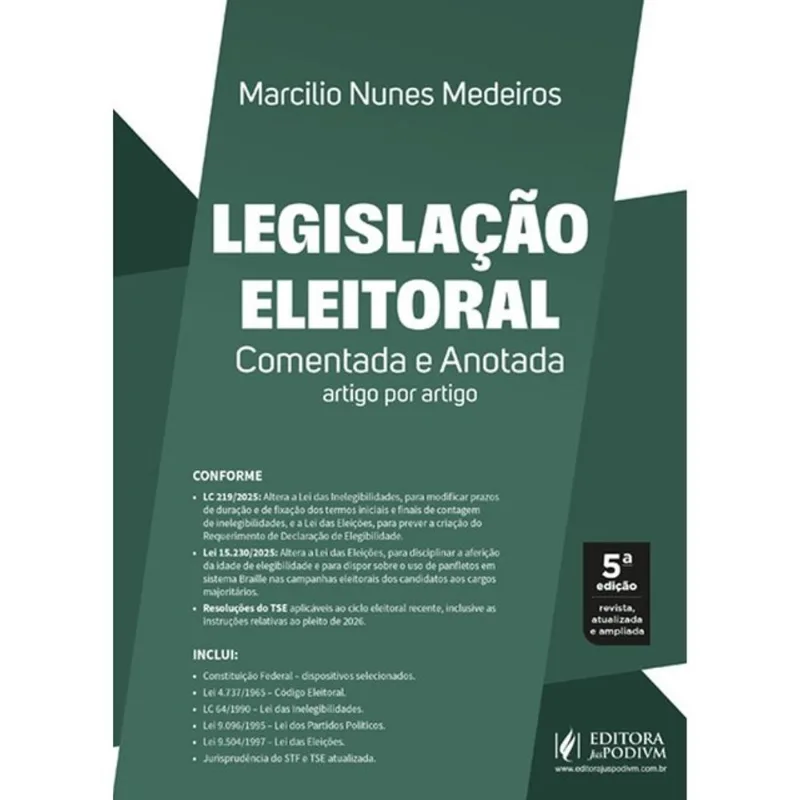 LEGISLAÇÃO ELEITORAL COMENTADA E ANOTADA - 2026