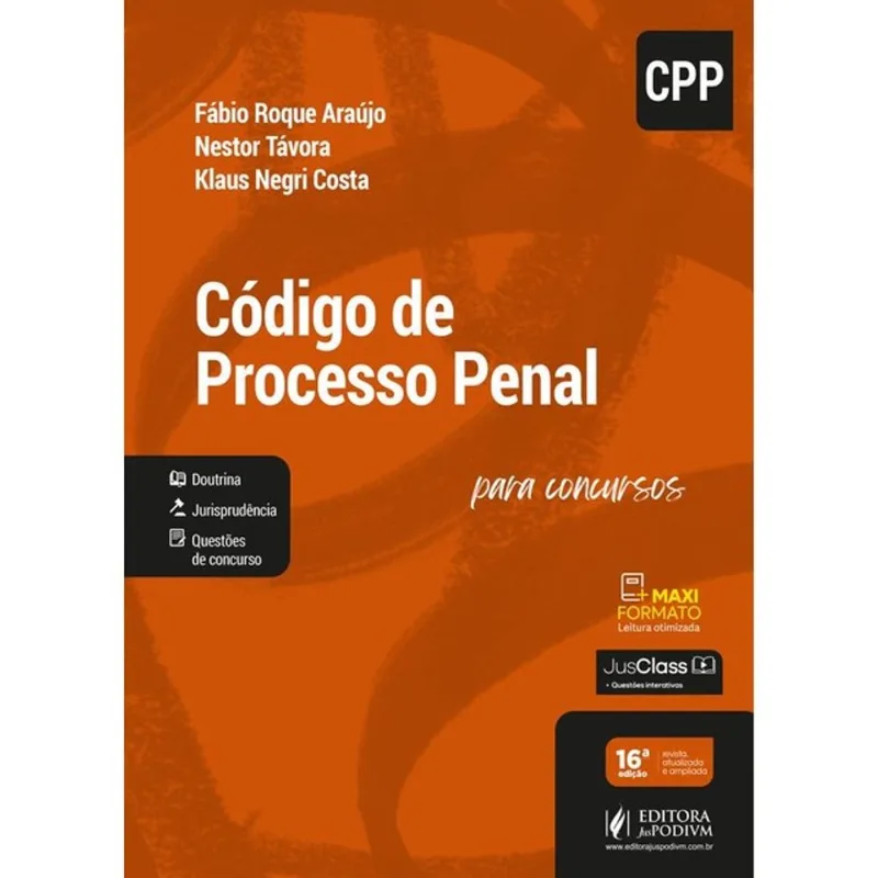CÓDIGO DE PROCESSO PENAL COMENTADO PARA CONCURSOS (CPP) - 2026