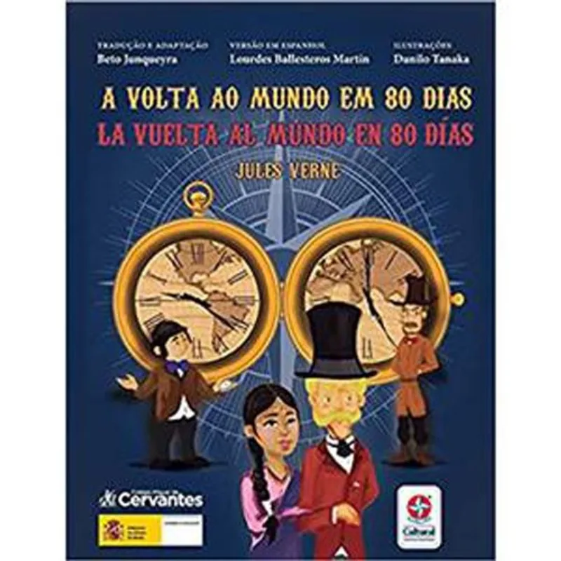 Livro A Volta Ao Mundo Em 80 Dias Bilíngue Português/espanhol E Strela Cultural (MP)