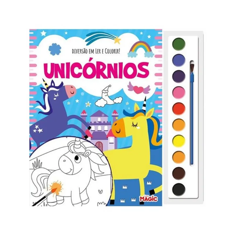 DIVERSÃO EM LER E COLORIR - UNICÓRNIOS