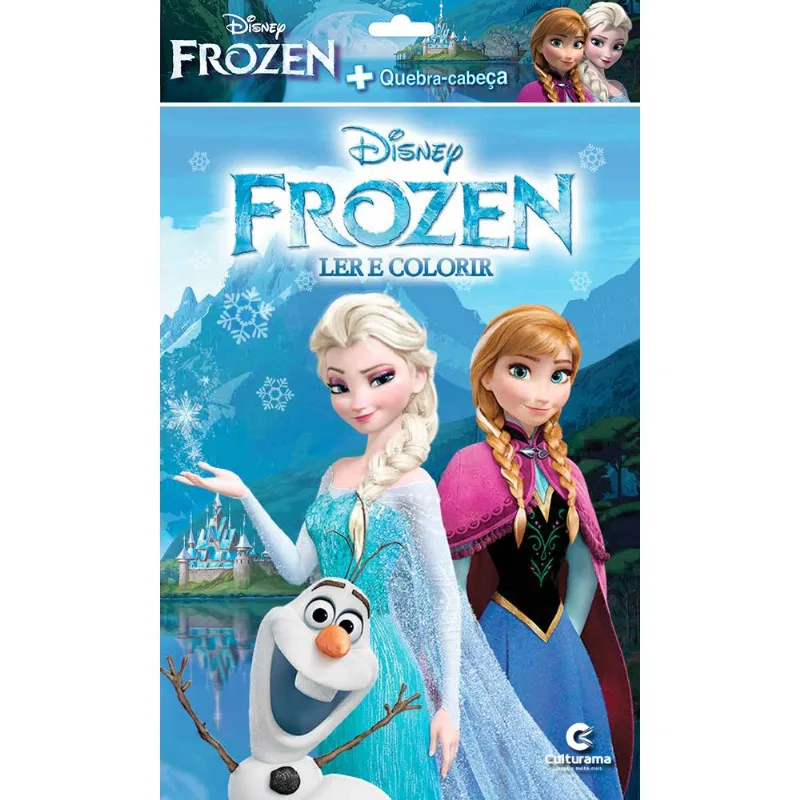 Livro Frozen Disney - Ler e Colorir + Quebra-Cabeça - Culturama