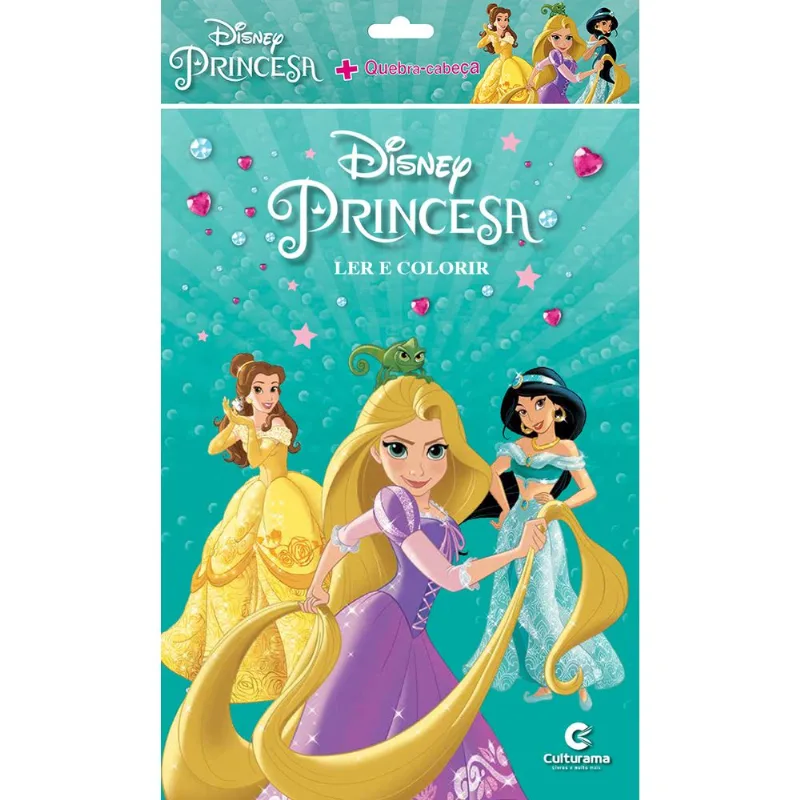 Livro Princesas Disney - Ler e Colorir + Quebra-Cabeça - Culturama