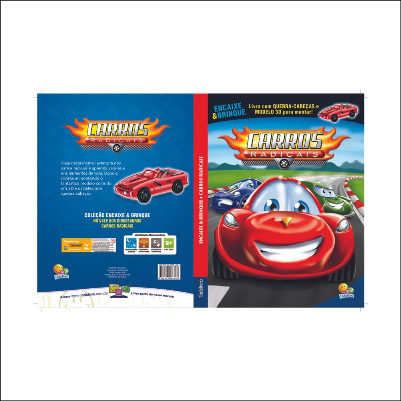 Livro Infantil - Encaixe e Brinque - Carros Radicais - Todo Livro