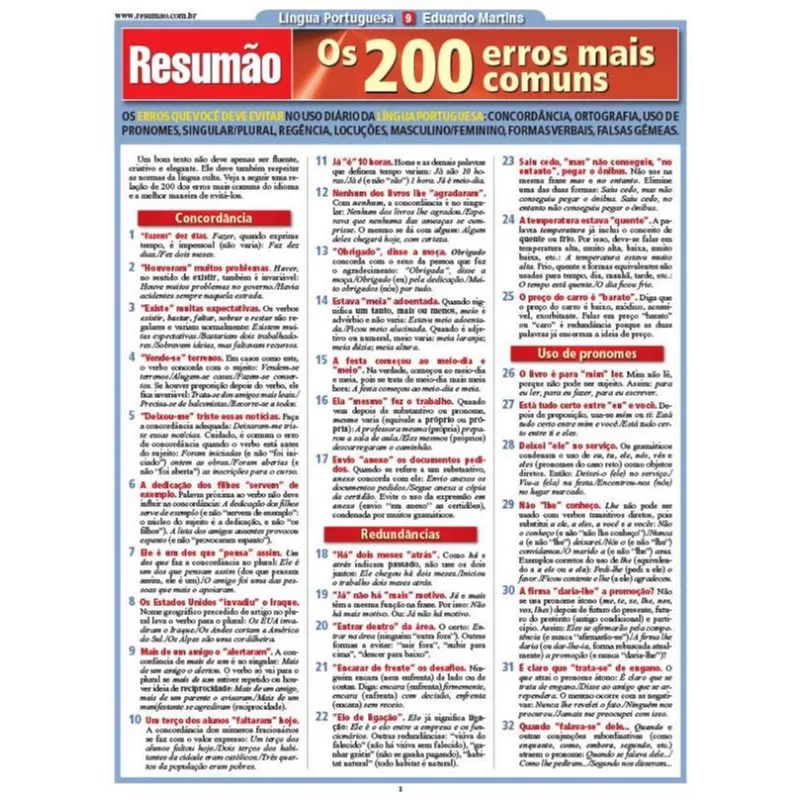 OS 200 ERROS MAIS COMUNS
