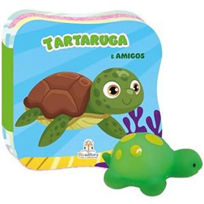 Livro De Banho Conhecendo Os Animais Tartaruga + Bichinho De Banho L Uminoso Blu (MP)